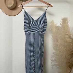 Cute Striped Blue and White Jumpsuit